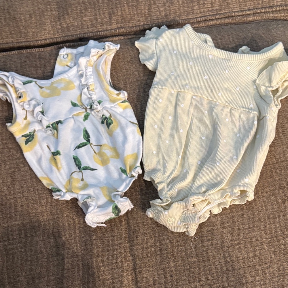 Jessica Simpson Lemon and Polka Dot Kids One Pieces